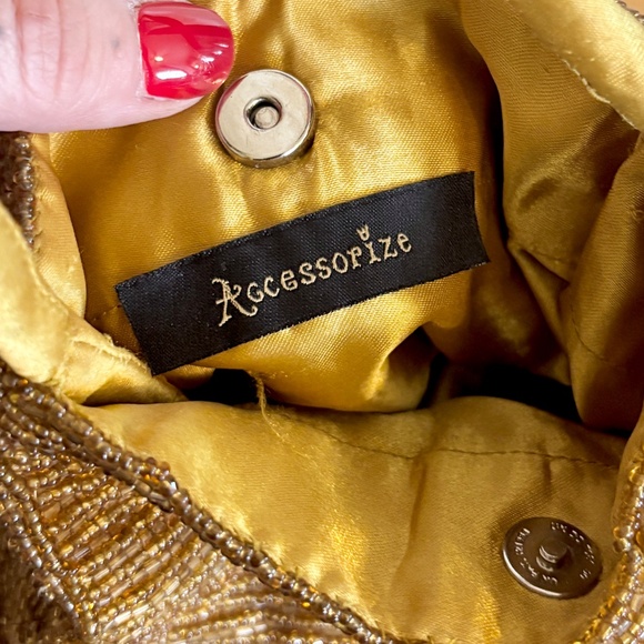 Vintage Gold Beaded Mini Bag 80s 90s - Picture 4 of 5